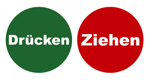 Aufkleber Drücken Ziehen